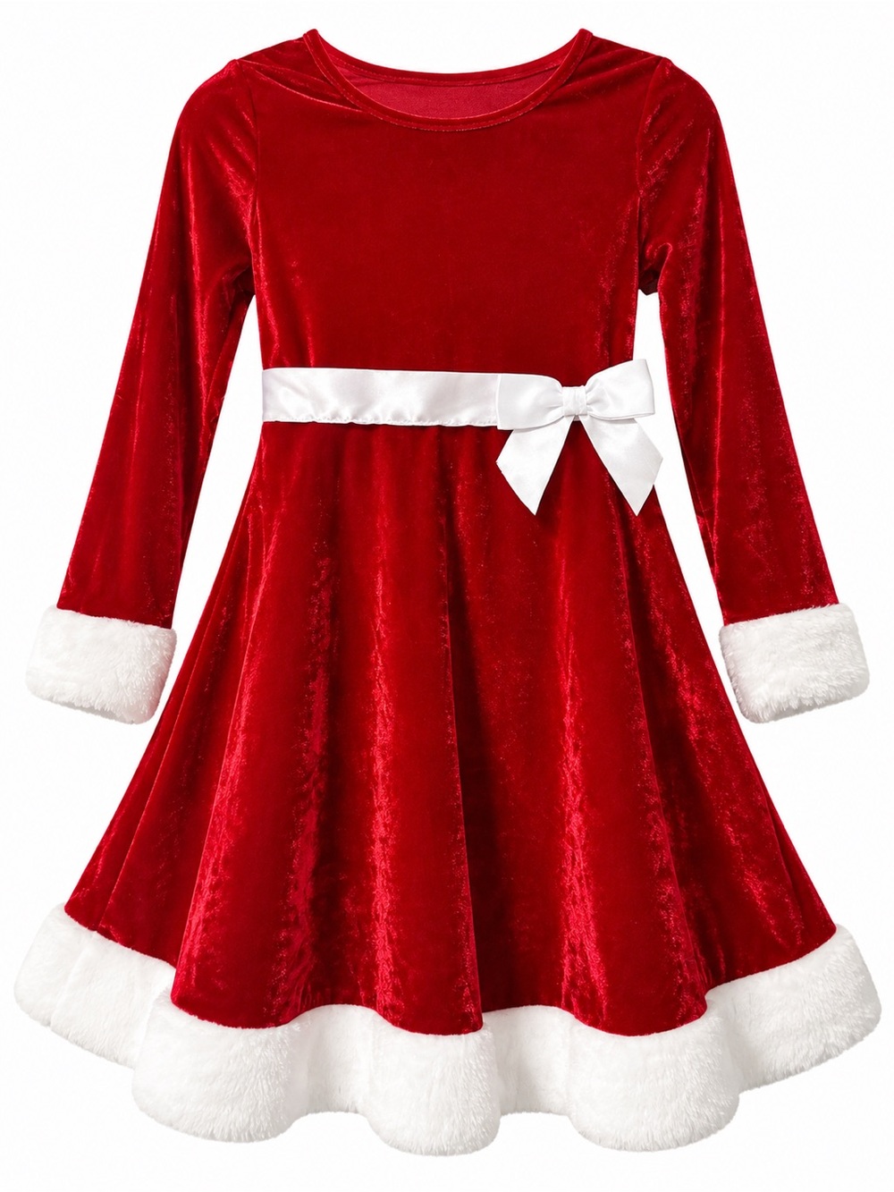 Lilt Girls Red Velvet Christmas Santa Dress Size 10/12 Long Sleeve